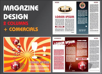 vector brochure and magazine layout design set