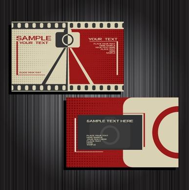 business card template movie theme decor flat design