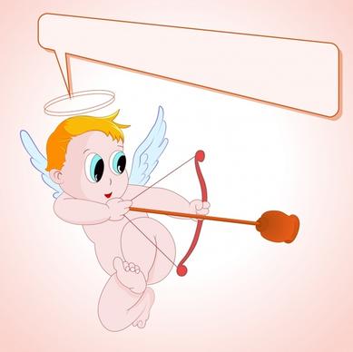 vector cartoon angel arrow theme