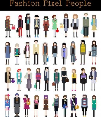 vector cartoon characters pixels