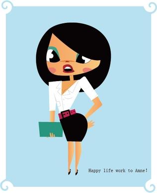 vector cartoon female workplace