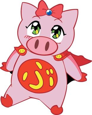 vector cartoon pig