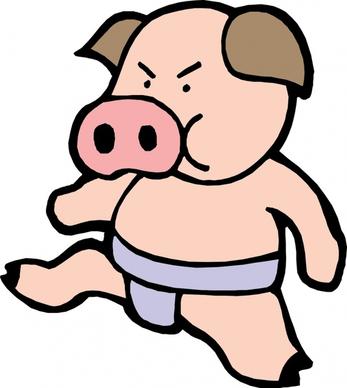 vector cartoon pig