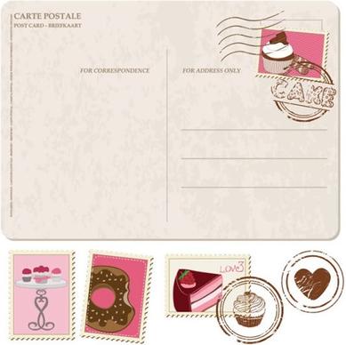 envelop stamps templates cakes decor classic design