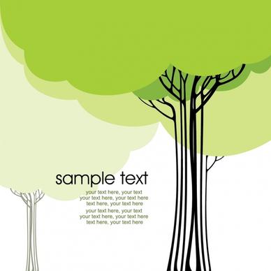 trees background flat colored handdrawn sketch
