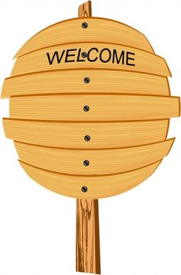 welcome signboard template classic wooden decor
