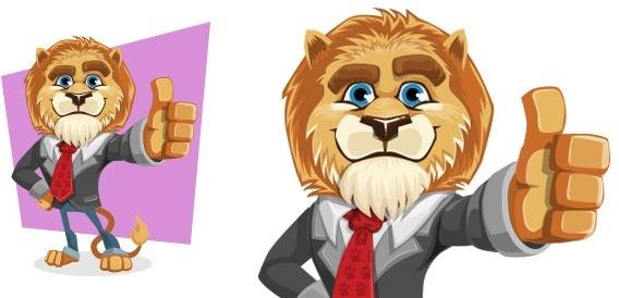 vector charming business lion