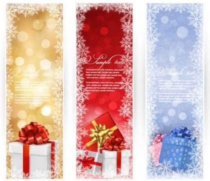 vector christmas gift banners graphics