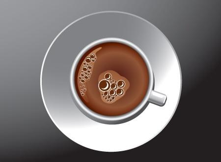 coffee cup icon realistic design from high view