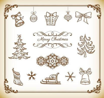 vector collection of christmas decoration element