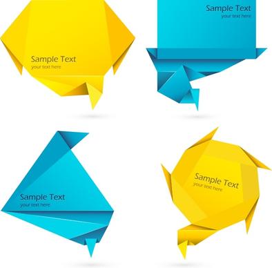 decorative origami templates colored modern 3d shapes