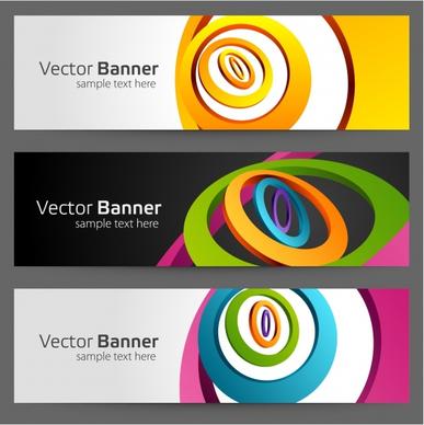 decorative banner templates 3d dynamic twisted curves