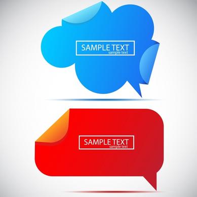 paper sticker templates modern colored speech bubbles shapes