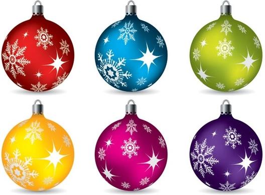 vector colorful christmas balls hanging
