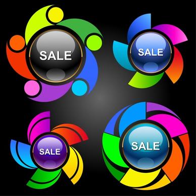 sale infographic decor elements colorful modern circle shapes
