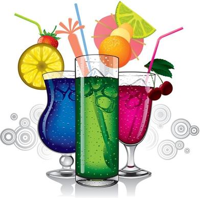 vector colorful drinks