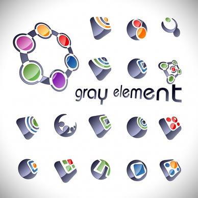 logo templates shiny geometric gray decor