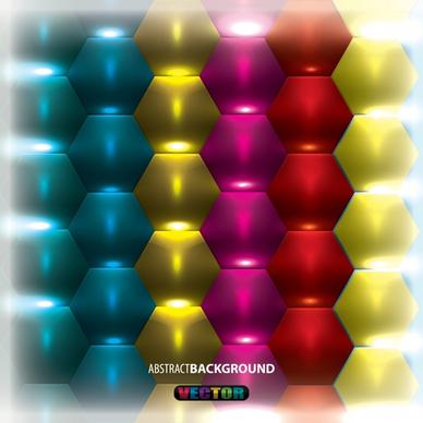 vector colorful threedimensional hexagonal background
