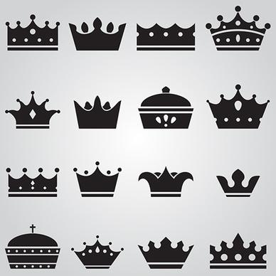 vector crown creative silhouettes set