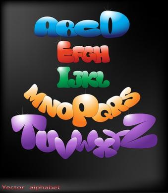 alphabet background cute design colorful modern texts shapes