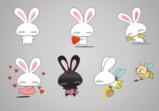 vector cute cartoon rabbit