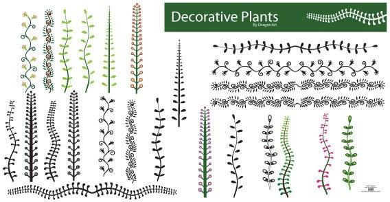 Vector decorative plants
