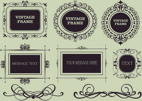vector decorative vintage frames set