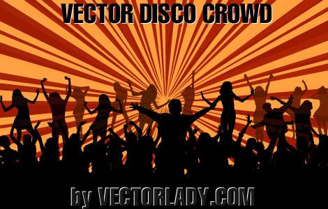 vector disco crowd