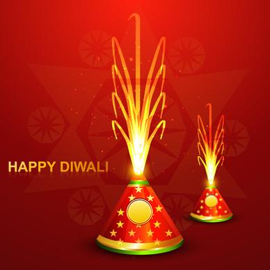 vector diwali shiny crackers indian festival colorful background