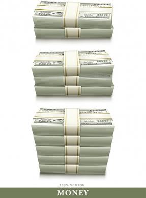money stack icons modern 3d design