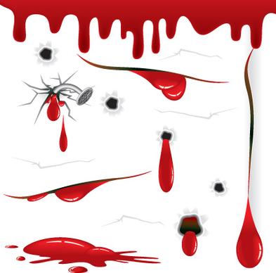 vector drops of blood design elements