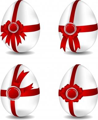 easter eggs icons modern bright red white decor
