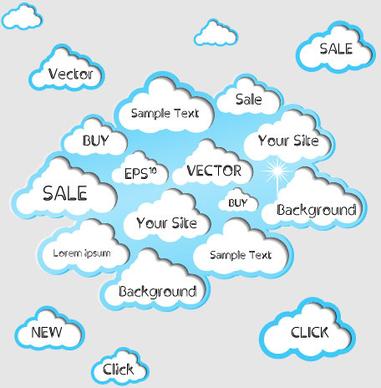 vector elements of circle and cloud for the text template