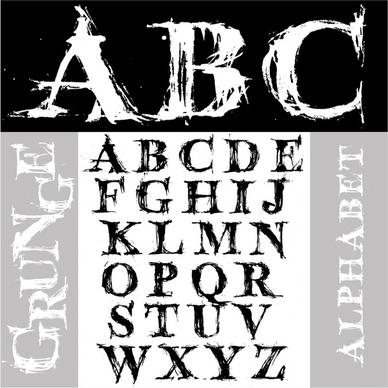 alphabet background grunge texts decor
