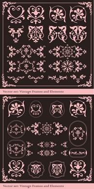 document decorative elements retro symmetrical shapes