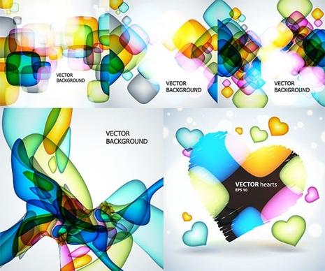 abstract fantasy background templates modern colorful transparent shapes