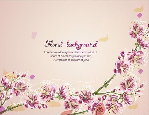 vector floral background art set