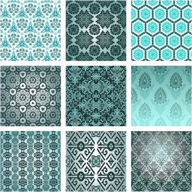 pattern templates collection colored symmetrical repeating decor