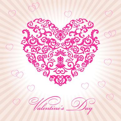 vector floral heart valentine illustration