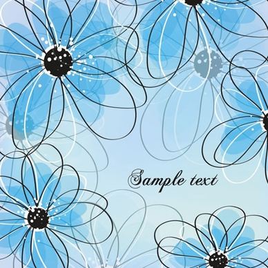 floral pattern template bright blurred flat sketch