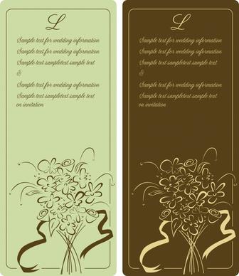 card templates classical design flowers icons sketch