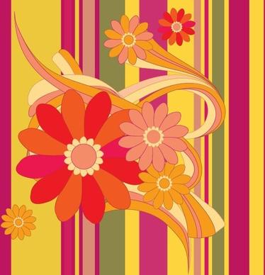 Vector Flower with Color Background