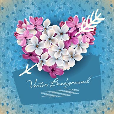 vector flowers heart design elements