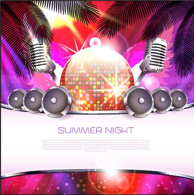 vector flyer summer night party design