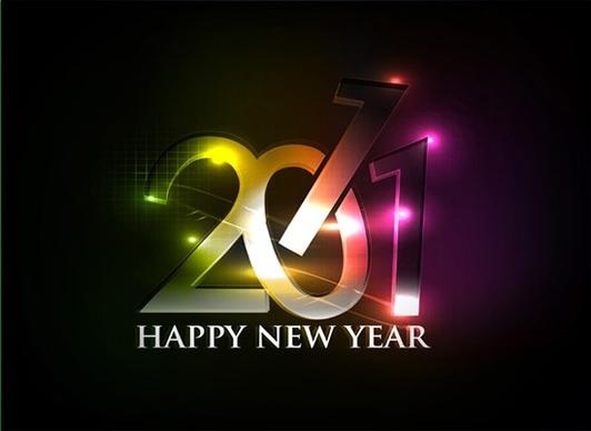 2011 new year banner sparkling modern numbers lights