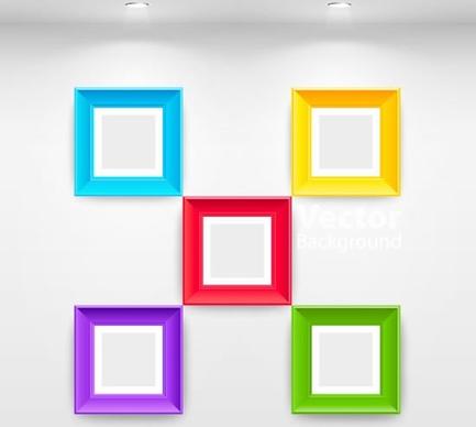 painting gallery template elegant bright colorful frames decor