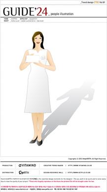 vector girl wearing a white dress
