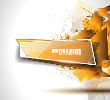 vector glasses banner with modern background