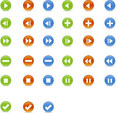 Vector Glossy Buttons Icons