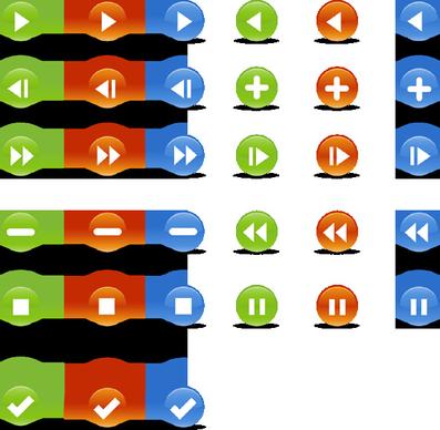vector glossy buttons icons